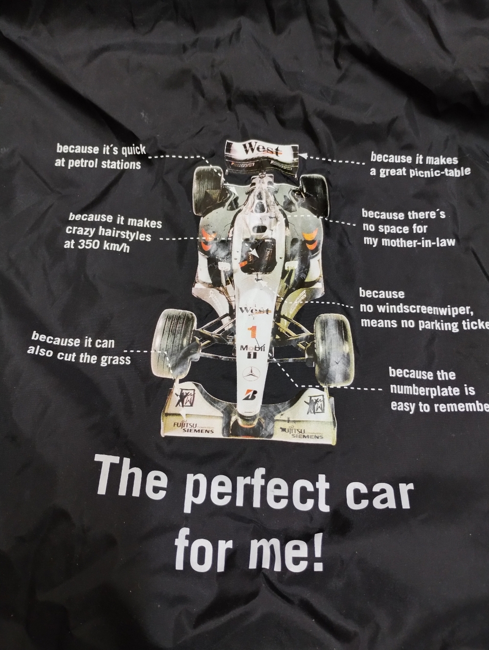 West McLaren Mercedes F1 Vintage Tobacco Branding Sponsorship Rain Jacket